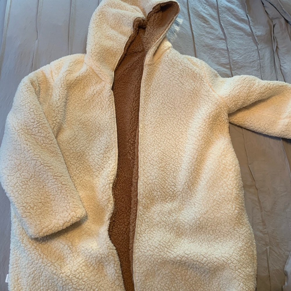 Reversible teddy bear cardigan